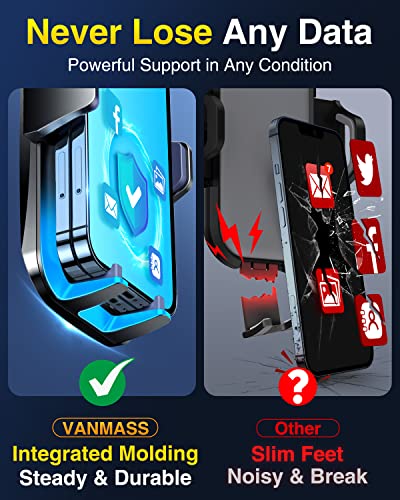 VANMASS【85+LBS Strongest Suction & Military-Grade Ultimate Car Phone Mount【Patent & Safety Certs】 Cell Phone Holder for Dash Windshield Vent for iPhone 17 Pro Max Automobile Accessory Kits,Light Blue - color: Light Blue