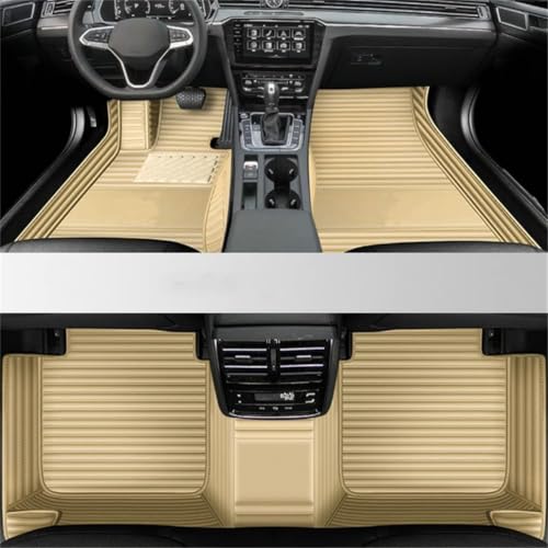 Custom Car Mats All Weather Fit Automotive Floor Mats PU Leather Protector Mat for Most Sedan, SUV, Truck Floor Mats (3D Beige car mats) - color: 3D beige car mats