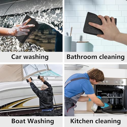 Windshield Cleaner Tool 22.5" L - Car Interior&Exterior Window Cleaning Kit with Extendable Handle&4 Microfiber Pads and Thick Large Wash Sponge, Auto Glass Wiper Brush Kit for Cars Home (7pcs Grey) - color: Grey