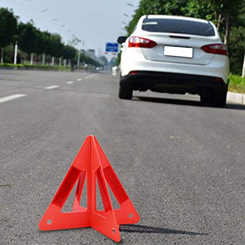 Aramox Triangle Warning Sign,Red Portable Car Emergency Breakdown Reflective Warning Safety Road Stop Sign Foldable