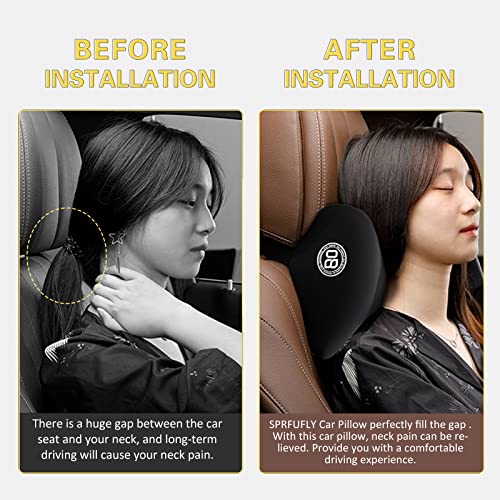 Super Cozy Car Headrest Pillow, 100% Memory Foam Car Neck Pillow with Adjustable Strap & Breathable Removable Cover, Ergonomic Design - Travel Pillow Car Pillow for Neck/Back Pain Relief(Black, 1PC) - color: Pack of 1/Black/Super Cozy