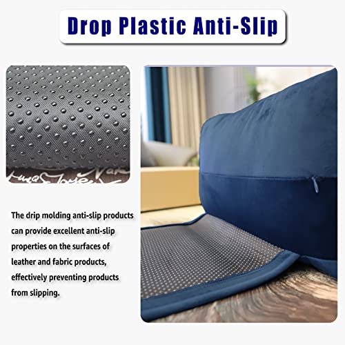 Adjustable Headrest Pillow for Recliners and Armchairs - Non-Slip Velvet Cushion for Neck Support and Pain Relief (Navy) - color: Navy