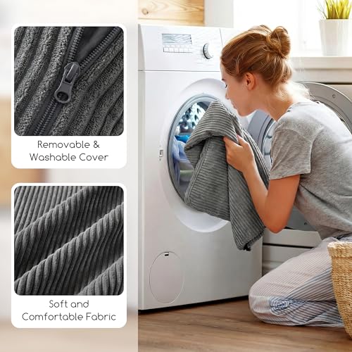 HIGOGOGO Washable Travel Pillow, Car Pillow for Kids & Adults, Travel Pillows with Removable Soft Cover and High-Support Foam, Fix Neck and Body Sitting/Sleeping on The Trip, Dark Grey - color: U-dark Grey