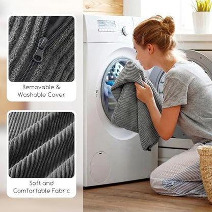 HIGOGOGO Washable Travel Pillow, Car Pillow for Kids & Adults, Travel Pillows with Removable Soft Cover and High-Support Foam, Fix Neck and Body Sitting/Sleeping on The Trip, Dark Grey - color: U-dark Grey