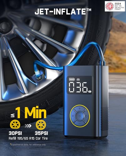 Fanttik X9 Pro Portable Tire Inflator for Compact Car, 1Min Fast Inflate Air Pump with Digital Tire Pressure Gauge, 150PSI Air Compressor for Car, Electric Bikes, Motorcycle, Ball, Deluxe Package