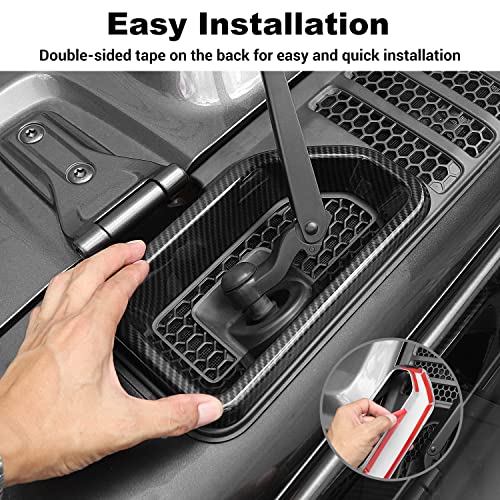 JWWY JL Wrangler Front Wiper Base Panel Protect Cover Trim Compatible with 2018-2026+ Jeep Wrangler JL JLU Gladiator JT 4xe Trunk Accessories Carbon Fiber - color: Carbon Fiber
