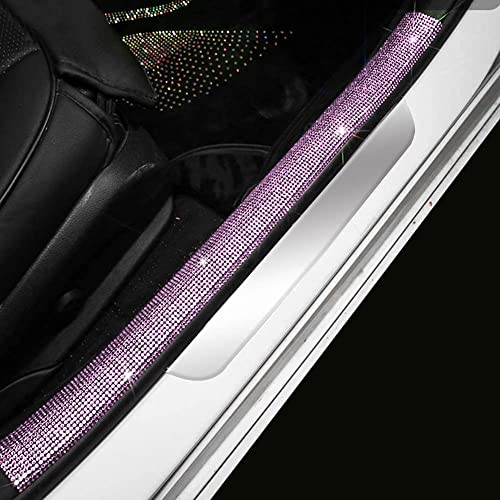 eing Rear Bumper Protector Guard DIY Universal Bling Crystal Rubber Scratch-Resistant Trunk Door Entry Guards Accessory Trim Cover for SUV/Cars(2-Pack,Width7CM/2.8",Long60CM/23.6"),Pink - color: E-Pink (2-pack,Width7CM/2.8",Long60CM/23.6")