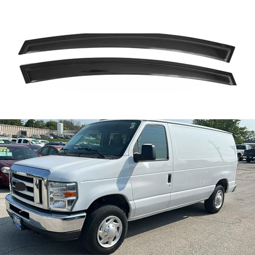 IG Window Visors Fit for 2007-2014 Ford E150 E250 E350 E450 Super Duty, 1983-1994 S10 Blazer/S15 Jimmy, Out-Channel Rain Guards Vent Deflectors 2PC, Truck Accessories for 07-14 E150 E250 E350 E450 - size: 2007-2014 E150/E250/E350/E450