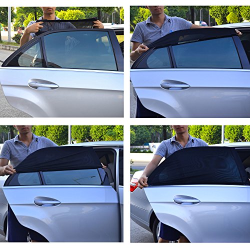 TFY Universal Car Side Window Sun Shade - Protects Your Kids from Sun Burn - Double Layer Design - Maximum Protection - Fit Most of Vehicle - 2 Pieces (Regular Contoured Window) - size: Regular Contoured Window