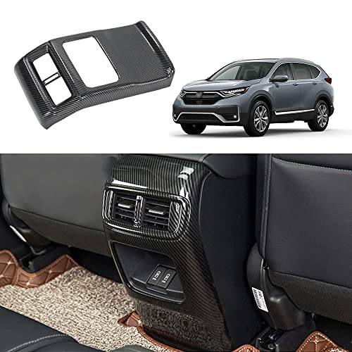 for CRV 2017-2022 Rear Air Condition Vent Outlet Cover Trim Sticker, Carbon Fiber Grain Style Interior Decorative Panel Frame Accessories for Honda CRV EX EX-L 2017 2018 2019 2020 2021 2022 - color: Rear Air Vent Outlet Cover