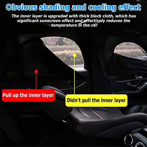 2Pcs Car Window Shade, Breathable Zipper Sun Protection for Baby, Side Front Rear Sun Stretchy Mesh, Cover Screen for Kids Adults Family Privacy, Universal for Most Vehicles (Front) - size: Front/33.5''×20.5''