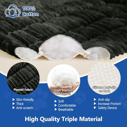 Thickened Dog Bed for Car Back Seat, Upgraded Bottom Non-Slip, Fits Hard Bottom car seat Cover for Dogs, Premium Dog Car Seat Cover - color: Classic Black