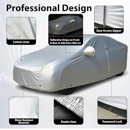Heavy-Duty SUV Car Cover Waterproof All Weather for Universal SUV, Outdoor Rain Sun Snow UV Protection, Indoor Dust and Scratch Resistant YL (187 * 75 * 69 inch)