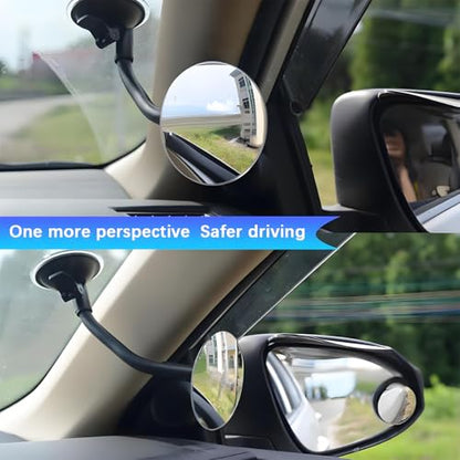 Baby Car Mirror, 360 Degrees Adjustable Wide Angle Convex Vehicle Mirrors with Suction Cup, Shatterproof Infant Newborn Auto Rearview Accessories, Universal for SUV RV Truck