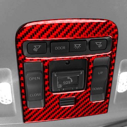 Carbon Fiber Compatible with Toyota Camry 2018 2019 2020 2021 2022 2023 2024 Accessories Car Dome Reading Light Lamp Button Cover Interior Sticker Red - color: Front Reading Light Lamp