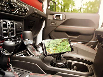 WeatherTech CupFone Two View – Adjustable, Universal Cup Holder Phone Mount Car & Truck Accessory – Best Design for iPhone & Smartphone Charging – Turquoise Billet Knobs - color: Turquoise