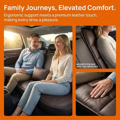 A leather rear seat cushion specially designed for cars - made by hand - can relieve pain in the buttocks, pressure points, and sciatic nerve. | Rear seat cover (Coffee Brown, Rear Seat Cushion) - color: Coffee Brown, size: Rear Seat Cushion