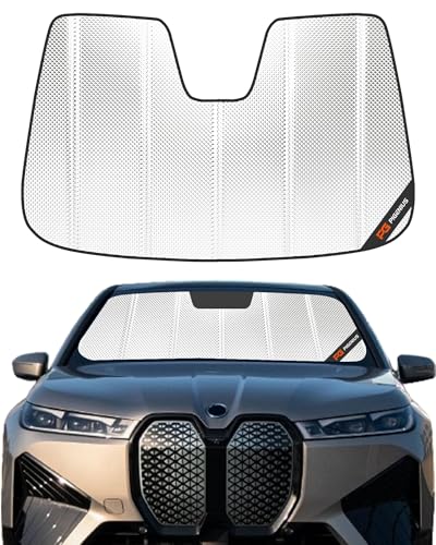 Pigenius Windshield Sun Shade for BMW iX (I20) Electric SUV 2022-2026, Fits xDrive40 50 M60 M70,Reflective Aluminum Film Front Window Sunshade - BLAZBLOCK - size: 2022-2025 iX