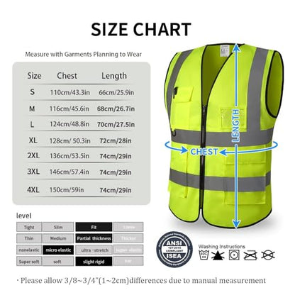 High Reflective Safety Vest for Men Women Breathable With Pocket Zipper for Build Oudoor Work Meet ANSI/ISEA Standard