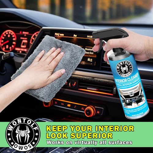Wontolf Complete Car Wash Cleaning Kit, Car Interior Detailing Kit with Car Wash Soap, Interior Detailing Cleaner, Wheel Cleaner, Wheel Brush, Dying Towel, for Cars Trucks RVs SUVs - size: 2.29 Fl Oz (Pack of 7)