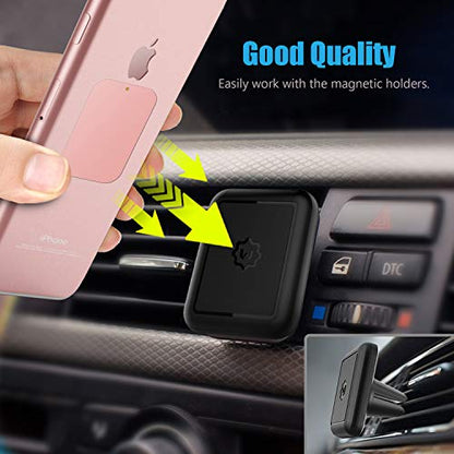Mount Metal Plate with Adhesive for Magnetic Cradle-Less Mount - X4 Pack 2 Rectangle and 2 Round (Compatible with Magnetic mounts) (Rose Gold) - color: Rose Gold