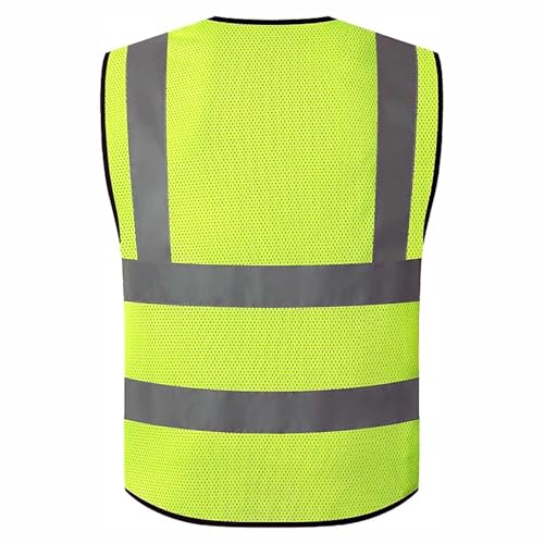 caparazon Unisex High-Visibility Reflective Safety Vest with Zippered Pockets - ANSI/ISEA Certified for Enhanced Work Safety - color: Yellow