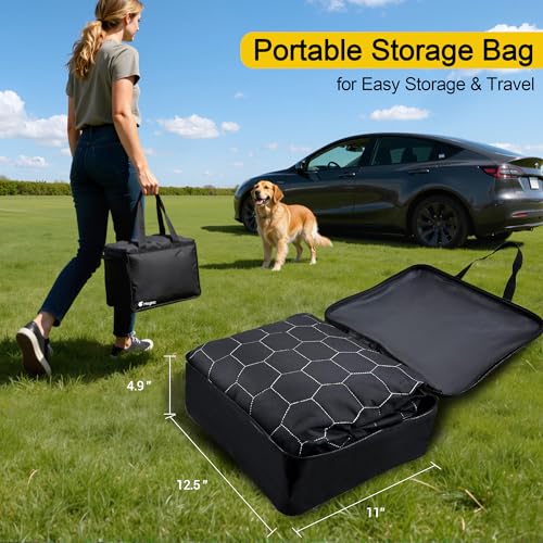 Meginc Dog Seat Covers for Tesla Model Y,Dog Hammock for Tesla with Side Flaps, 100% Waterproof Tesla Model Y Dog Accessories with Mesh Window & Headrest Protector Easy Clean up Pet Car Seat Cover - size: Cover Seat for Model Y