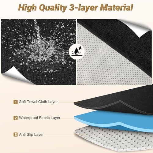 Back Seat Cover for Car SUV Van Trucks, Waterproof Car Seat Towel Cover After Gym, Sweat Rear Bench Towel Backseat Protector for Dogs Kids, Universal Fit, Non-Slip, Black (55" x 29") - color: Black-Car Back Seat Cover