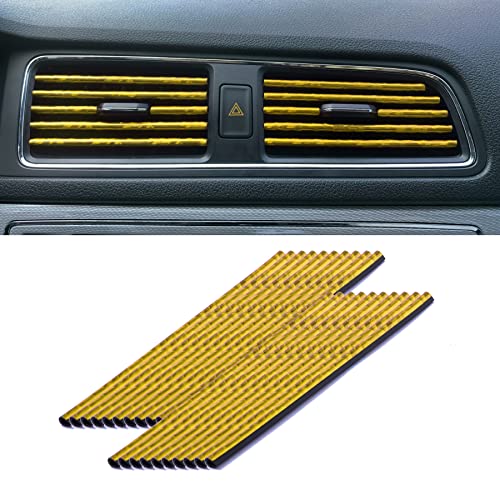LivTee 20 Pieces Car Air Conditioner Decoration Strip for Vent Outlet, Universal Waterproof Bendable Air Vent Outlet Trim Decoration, Car Interior Accessories (Shiny Gold) - color: Shiny Gold