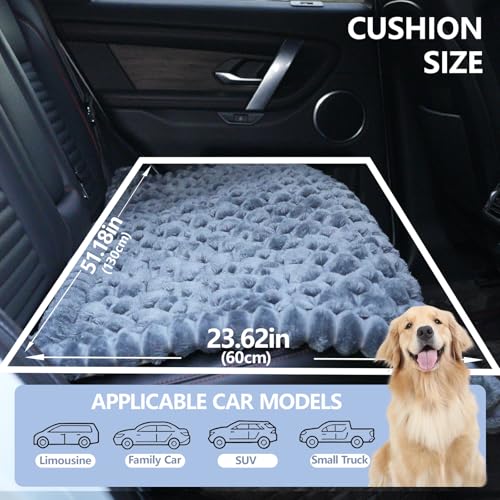 Dog Car Seat Waterproof Bed Cover Non-Slip Car Back Seat Soft and Comfortabl Pet Bed Mat Car Blanket for Travel Backseat Extender Seat Covers Dog Bed for Cars Trucks and SUVs (Grey Cover 23.6” x 51”) - color: Waterproof Grey Cover