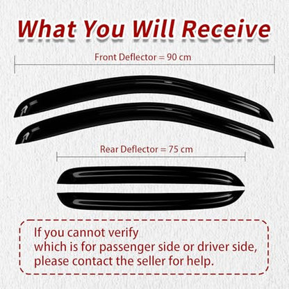 4PC Rain Guards for 07-13 Chevy Silverado GMC Sierra 1500 2500HD 3500HD Window Visors for Suburban Yukon XL 1500 2500 Crew Cab Only Deflectors Sun Shades Vent Tape On Out Channel - size: 07-13 Chevy Silverado & Gmc Sierra Crew Cab