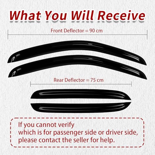 4PC Rain Guards for Crew Cab Only 07-13 Chevy Silverado GMC Sierra 1500 2500HD 3500HD Window Visors for Suburban Yukon XL 1500 2500 Deflectors Sun Shades Vent Tape On Out Channel - size: 07-13 Chevy Silverado Gmc Sierra Crew Cab