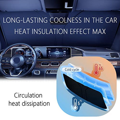 300T Thickened Automotive Glass Sunshade and Comes with Storage Bag,Keep Car Interior Cool,Windshield Sun Shade Fit for Small Cars (M: 55.12 * 27.6 inch) - color: M(55.12 × 27.6 inch)