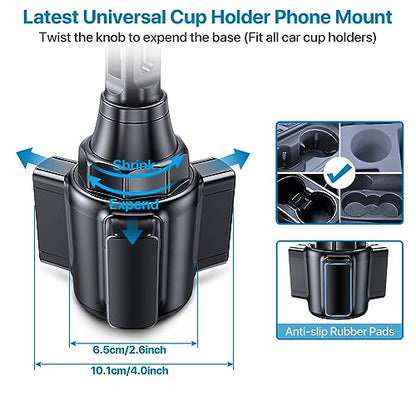 Miracase 2025 Upgraded Universal Cup Phone Holder for Car, [Rotatable & Adjustable] Long Neck Car Cup Holder Phone Mount Compatible with iPhone, Samsung, Google & More Smartphones - style: Upgraded Long Neck