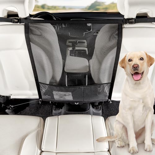 Dog Car Barrier,Car Divider Net for Dogs,Pet Barrier with Organizer,Dog Barrier for Car,SUV,Truck - size: Medium