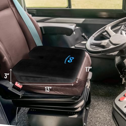 Everlasting Comfort Car Seat Cushion for Driving - Wedge Car Cushion for Office, Travel, Gaming Chair Memory Foam Driver Booster for Short People, Non-Slip, Washable Cover, Back & Sciatica Relief - size: Medium