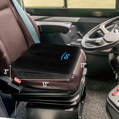 Everlasting Comfort Car Seat Cushion for Driving - Wedge Car Cushion for Office, Travel, Gaming Chair Memory Foam Driver Booster for Short People, Non-Slip, Washable Cover, Back & Sciatica Relief - size: Medium