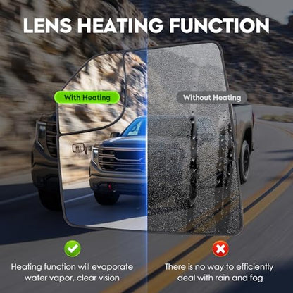 Driver Left and Passenger Right Side Heated Blind Spot Mirror Glass Fit for 2015-2020 Ford F-150, Side View Mirror Glass, Replacement for FL3Z17K707L, FL3Z17K707A - size: Left and Right