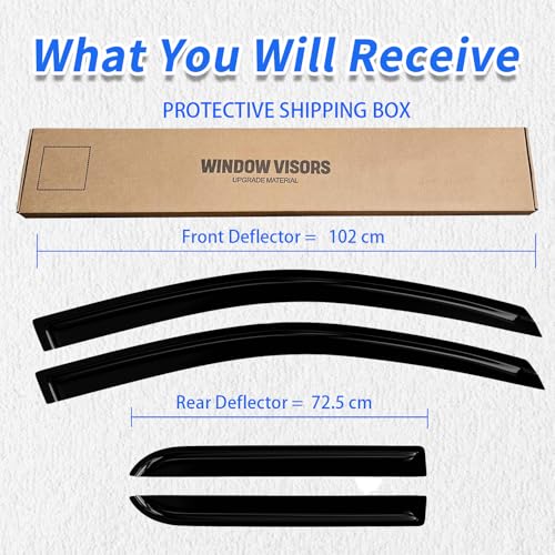 Window Rain Guards Compatible 2009-2013 Toyota Corolla 4PC Window Visors Vent Shade Deflector - size: 09-13 Toyota Corolla
