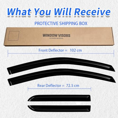 Window Rain Guards Compatible 2009-2013 Toyota Corolla 4PC Window Visors Vent Shade Deflector - size: 09-13 Toyota Corolla