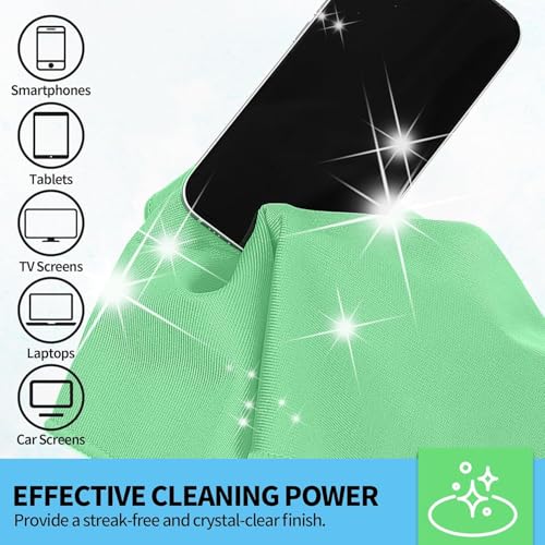 Microfiber Cleaning Cloth, 6 Pack Glasses Cleaning Cloth, 16" ×14" Window Cleaning Rags, Streak Free Lint Free Polishing Cloths Wipes for Eye Glass Stainless Steel Windshield, Sage Green - color: Sage Green, size: 6 Pk-16" X 14"