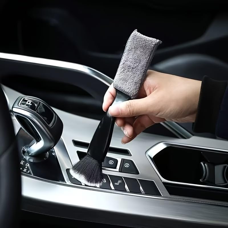Car Interior Detailing Brush, Soft Bristle Plastic Cleaning Tool for Dashboard, Vents, Gaps & Vents - Battery-Free Manual Dust Brush for Vehicle Interior & Home Use