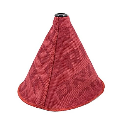 Universal Manual Red Canvas Shift Lever Knob Boot Dust Cover JDM Style Gear Shift Knob Collar Hyper Fabric - color: Red