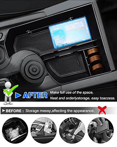 Autorder Center Console Organizer for 2023 2024 2025 2026 Kia NIRO Accessories Gear Shift Storage Box Gear Shifter Insert Tray with Black Mats - size: 2023-2026 Kia NIRO (SG2)