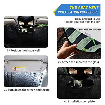 Tropical Palm Leaves Front Car Windshield Sunshade Foldable Reflective Sun Shade Blocks UV Rays - color: Palm Leaves