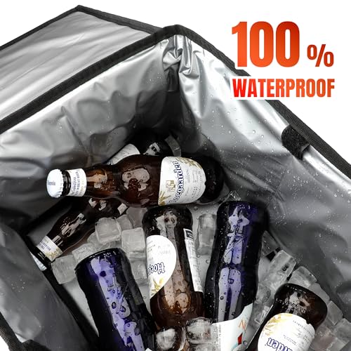 Waterproof Car Organizer with Lid, Car Cooler Bag with Cup Holder and Tissue Box