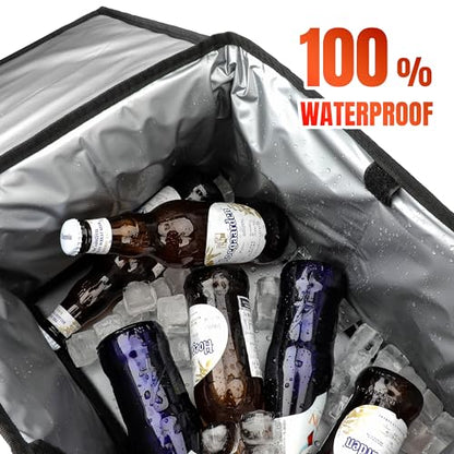 Waterproof Car Organizer with Lid, Car Cooler Bag with Cup Holder and Tissue Box