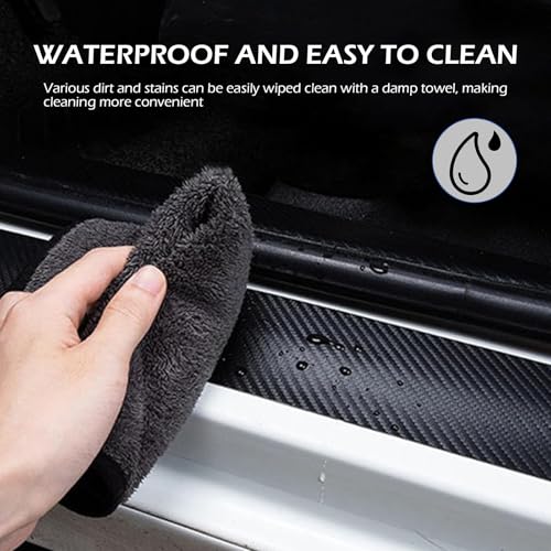 4 PCS Car Door Edge Guards Door Sill Protector, Anti-slip Texture Anti Stretch High Resilience Rubber Front Rear Side Door Step Protection Strips, Aids in Safe Travel Accessories (Black)