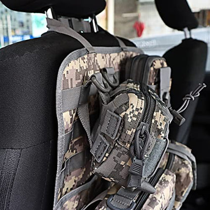 MAIKER Tactical Car Seat Back Organizer, Upgrade Tactical Vehicle Panel Organizer with 5 Detachable Molle Pouch, Universal fits for Most of Vehicle - color: Acu