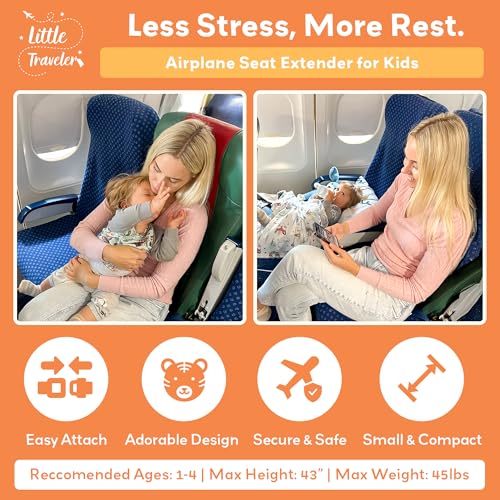 Little Traveler Toddler Airplane Bed & Seat Extender – Cozy & Easy Setup Airplane Bed for Kids, Ages 1-4